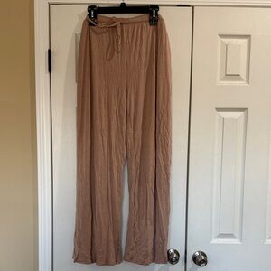Posh Peanut Women's Bamboo Tan Wide-Leg Pants